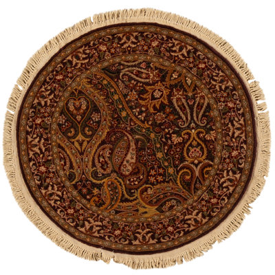 Hand Knotted Wool Area Rug in Aubergine