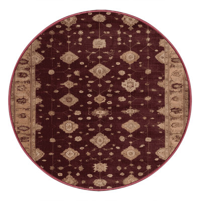 Machine Washable Overdyed Red Area Rug
