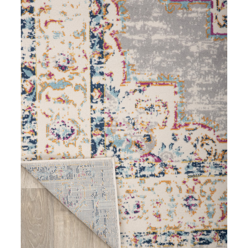 Tapis oriental gris Beverly, Tapis de couloir 2 pi x 7 pi
