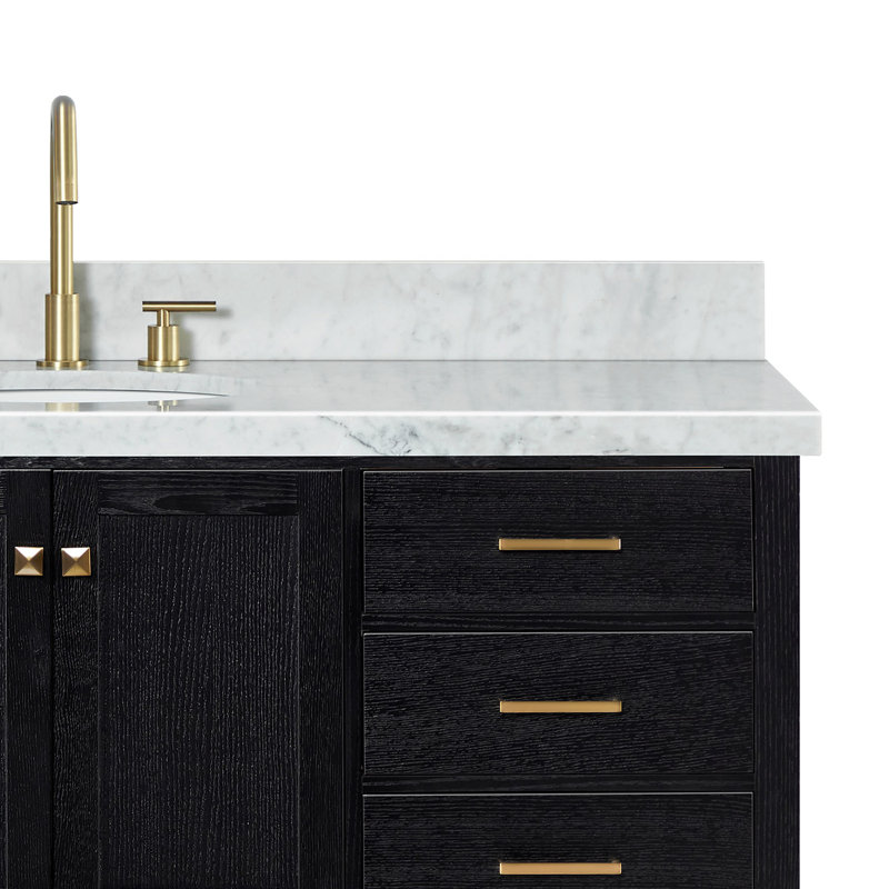 Amariani 67'' Single Bathroom Vanity with Top, Black Oak, Oval