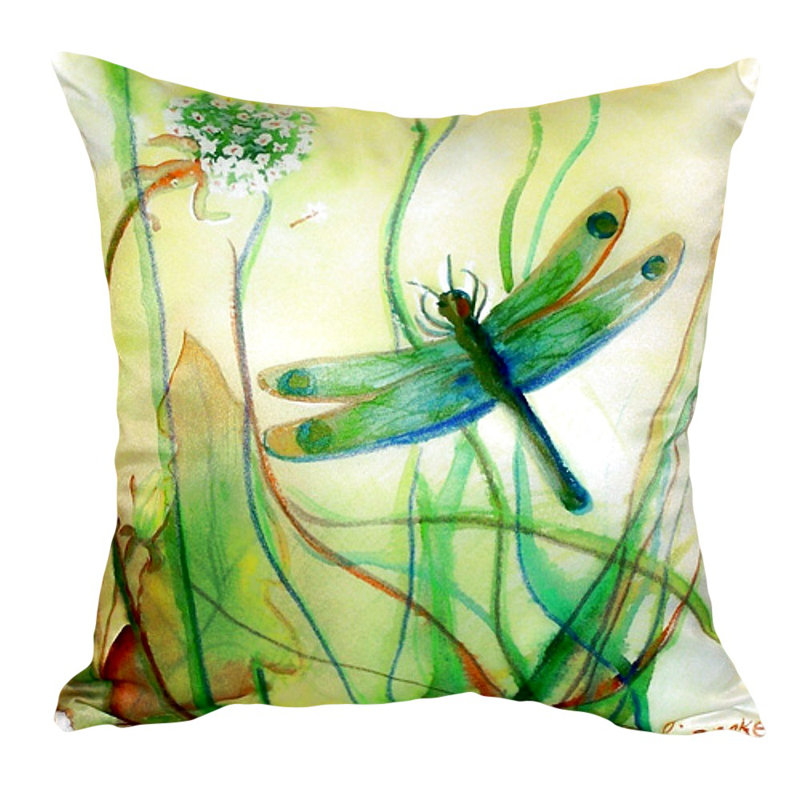 Dragonfly Outdoor Reversible Throw Pillow