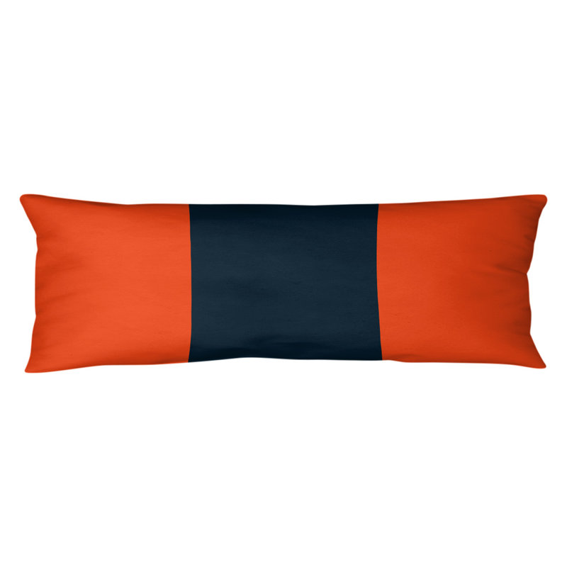 Polyester Medium Pillow, Orange and Navy