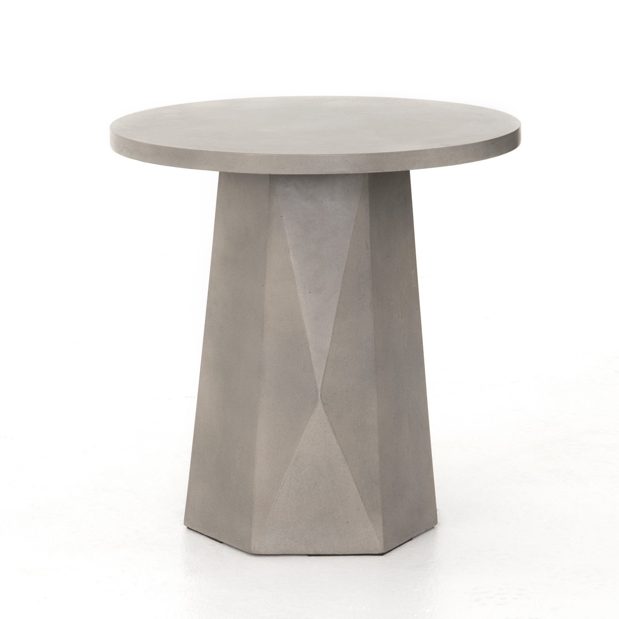 22'' Concrete Outdoor Side Table, Gray