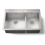 Vault 33" L x 22" W Drop-In Kitchen Sink with 3 Faucet Holes