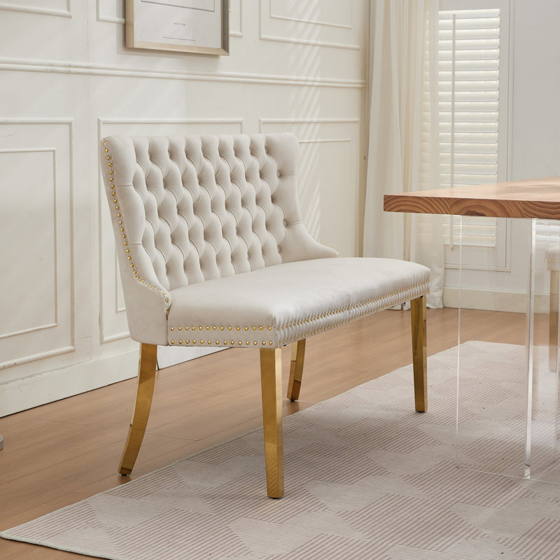 Banc en velours pour causeuse double