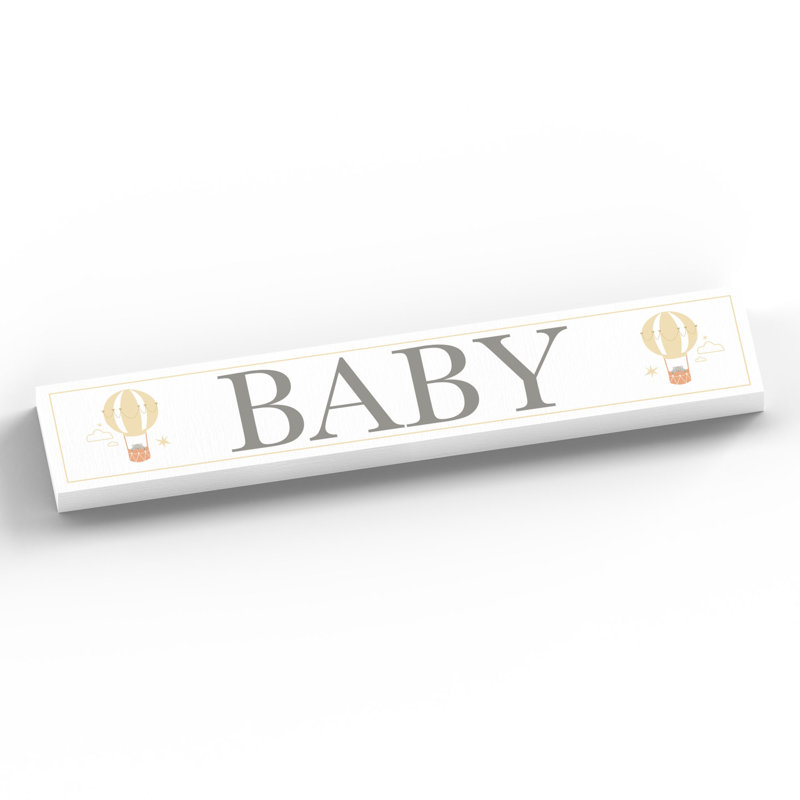 Yemina Text & Numbers Letter Block, White/Yellow