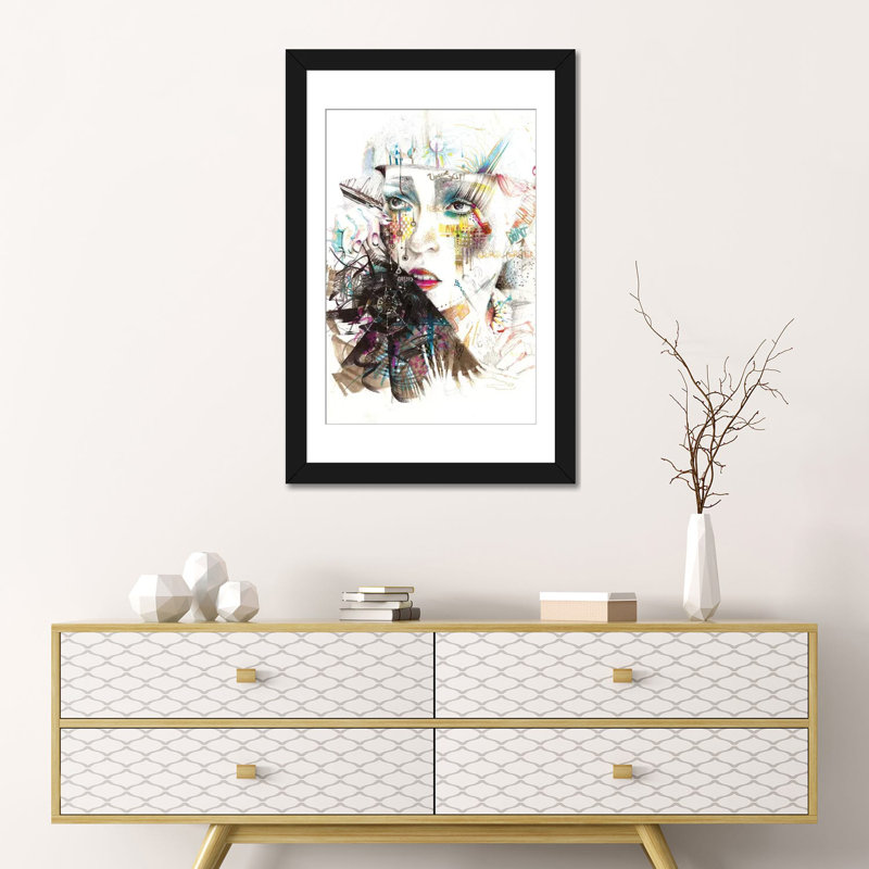 «Drama Queen» par Minjae Lee - impression sur toile tendue, H 24 po x l 16 po x P 1 po, Papier d'art encadré noir, Blanc