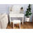 Vanity Table With One Drawer, Adjustable Mirror, Ample Open Shelves, Comfortable Stool, Modern Design, Ancient White, Particle Board + , 50.06 In Height Drawer Mirror Table, Storage, Matching Elegant