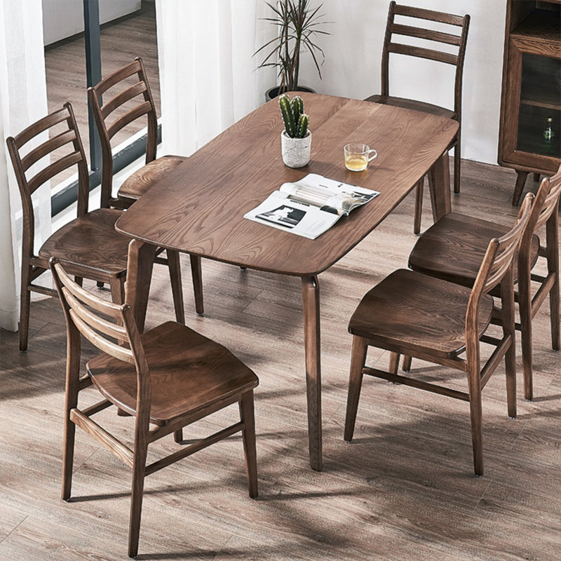 Ensemble de table de salle à manger en bois massif, H 29,52 po x L 62,99 po x l 33,46 po