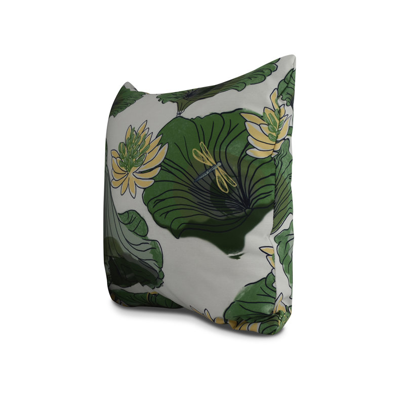 Cuban Flare Floral Reversible Throw Pillow, Green, 16" x 16"