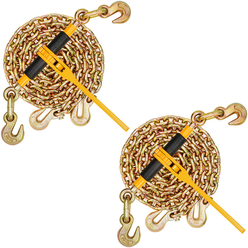 Chain and Binder Kit 3/8"-1.3 cm Ratchet Load Binder 3/8" x 10' Chain 2 Pack