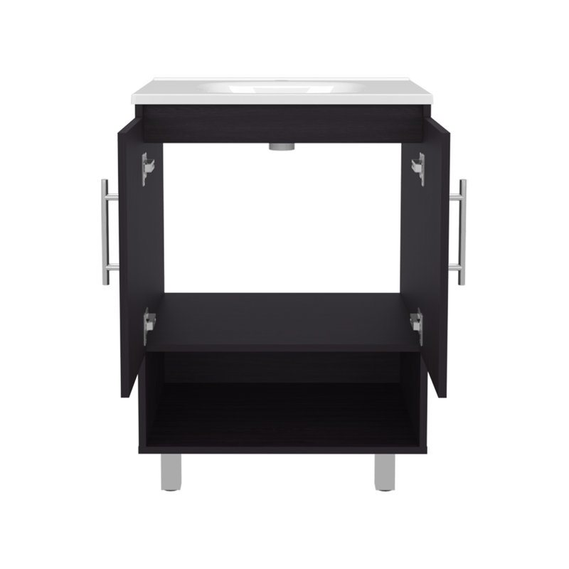 Meuble-lavabo Azure, 2 portes, 2 tablettes, salle de bain