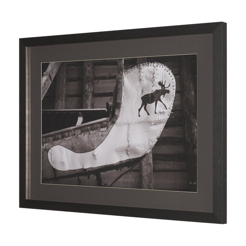 «Moose Canoe» par Deborah Revell, reproduction d'art encadrée sous verre