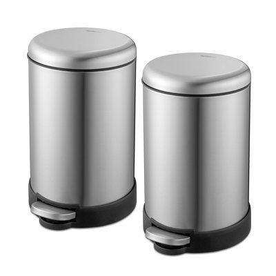 Qualiazero 1.6 Gallon Round Stainless Steel Pedal Trash Can