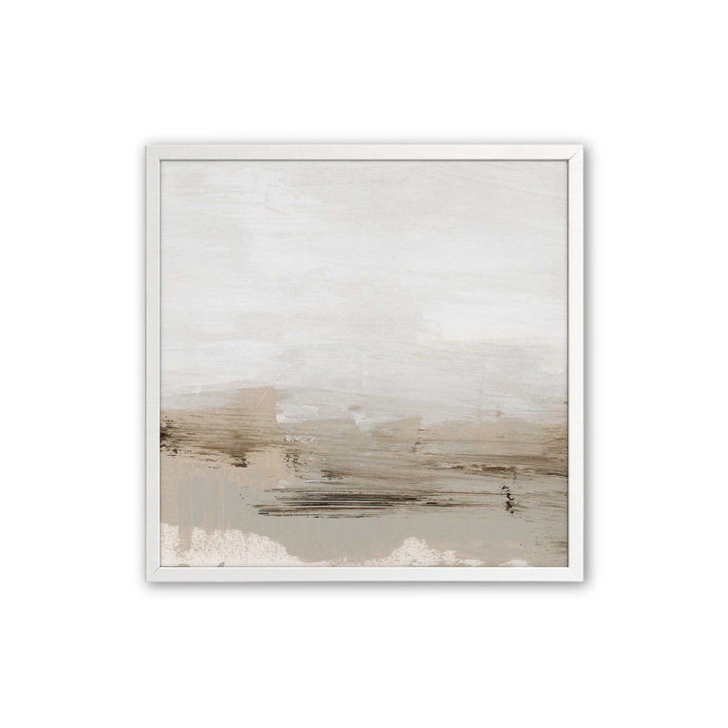 Lignes de terre subtiles II, H 21,5 po x l 21,5 po, Cadre ouvert à coins ouverts, blanc opaque