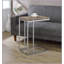 Table basse en chêne patiné peu encombrant avec base chromée, plateau pivotant pliable 12 po à 24 po par Danson