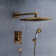 BathSelect Ancient Square Antique Brass 8” Rainfall Wall Shower Head with Handheld 