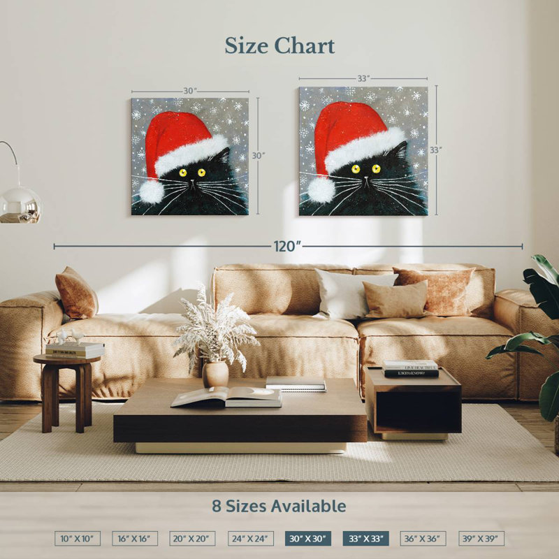 Brampt Santa Cat, 33" H x 33" W