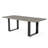 Perry Oak Rectangular Solid Wood Top with Stainless Steel Base Dining Table