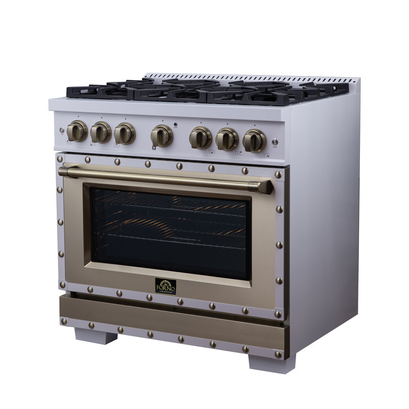Ambassador 36" Dual Fuel range in White, White