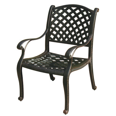 Frazee Metal Outdoor Stacking Dining Armchair with Cushions