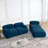 Modular Sectional Sofa, Button Tufted Designed And DIY Combination,L Shaped Couch With Reversible Ottoman, Green Velvet-857579447