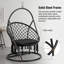 Balancelle stable en macramé, fauteuil suspendu pour chambre à coucher avec coussin moyen, balancelle robuste pour chambre à coucher avec structure en acier d'une seule pièce
