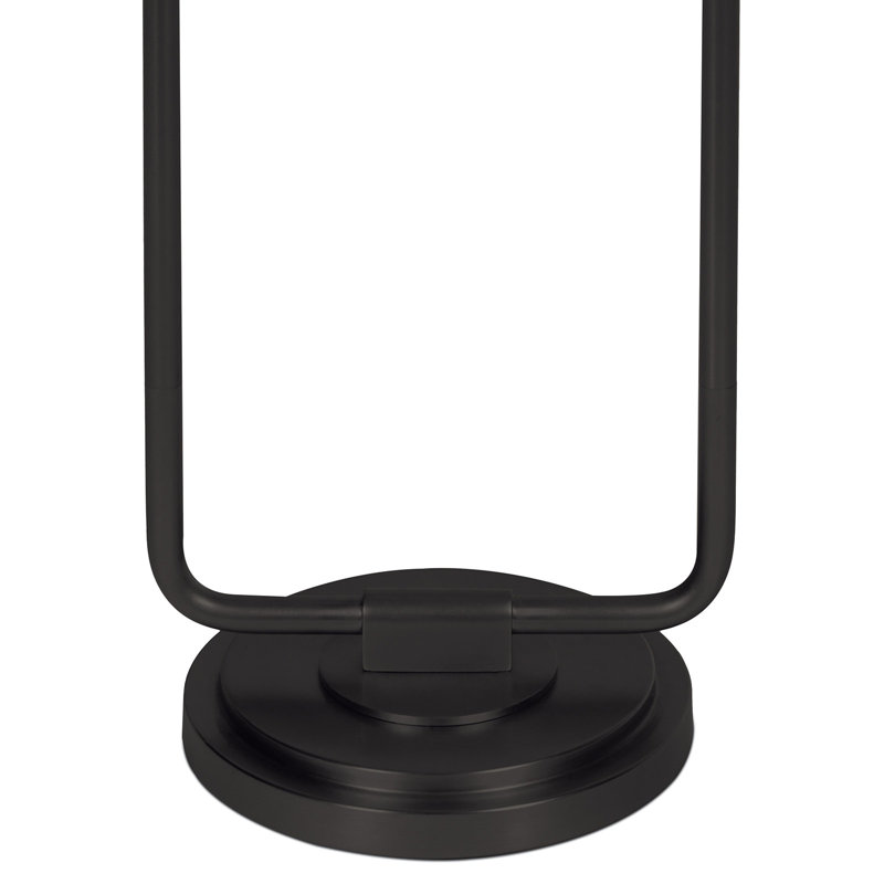 Polly Floor Lamp (Blackened Brass with White Scalloped Shade), Black, Green