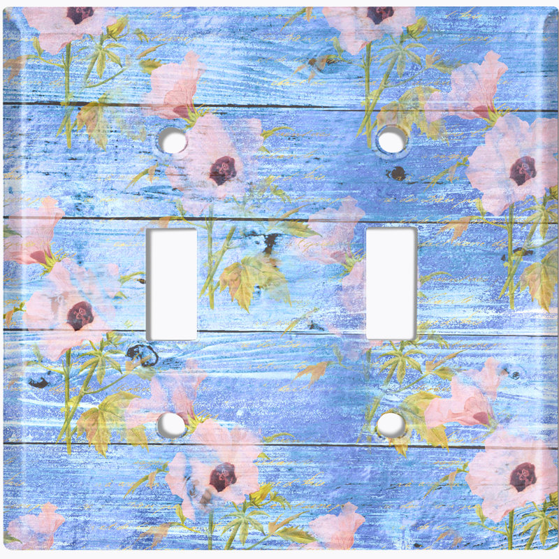 Plaque murale d'interrupteur à bascule pastel bleu et rose
