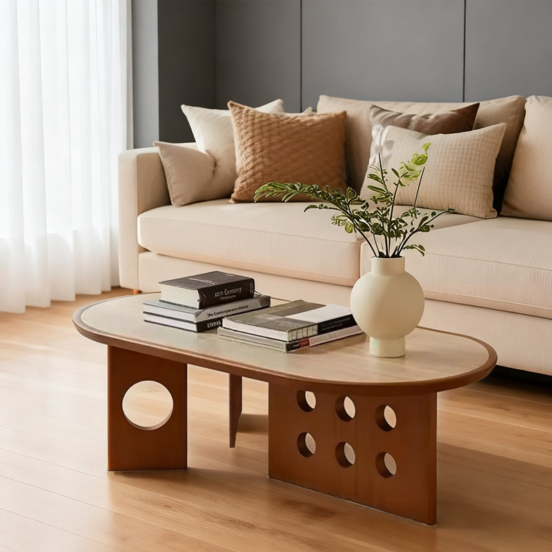 Table basse de style rétro pour la table basse en pierre, H 15,35 po x L 50,79 po x l 27,17 po