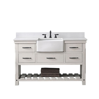 Curiel 54'' Single Bathroom Vanity with Engineered Stone Top