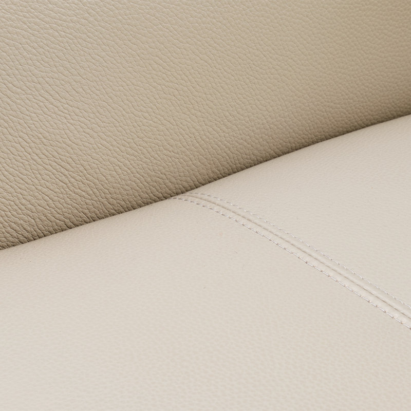 Canapé modulaire en cuir 5 pièces Verona, blanc neige, Cuir véritable gris