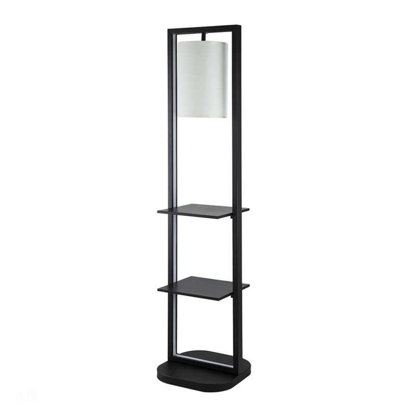 Lampe de table, étagère verticale à deux niveaux 16,5 x 17 x 74 po avec lumière (sans ampoule), lampe de table