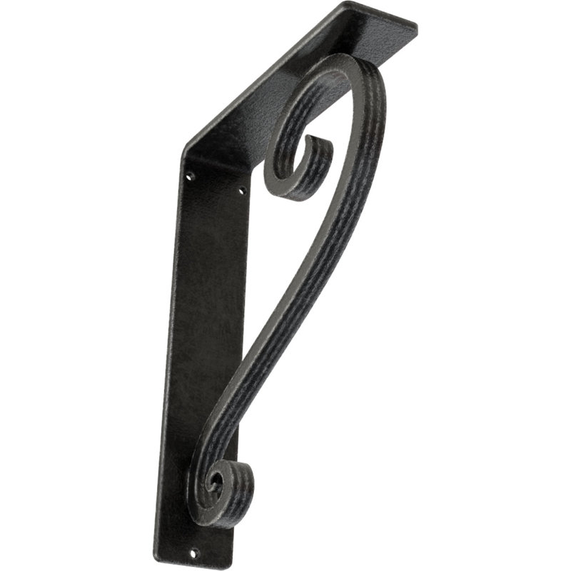 Support en fer forgé Edwards, Étain antique, H 10 po x l 2 po x P 7,5 po