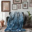 Blue Fading Florals - Couverture en sherpa de qualité supérieure 1 pièce-101596971