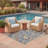 Gregori Blue Rose Farmhouse Rug-635770369