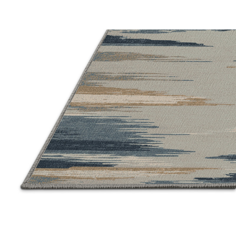Washable Winter Shore Coastal Area Rug, Rectangle 7' x 9'