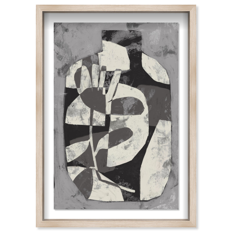 Minimalist Vase Print by Oliver Gal, 16.5"H x 11.5"W, Natural Oak Shadowbox