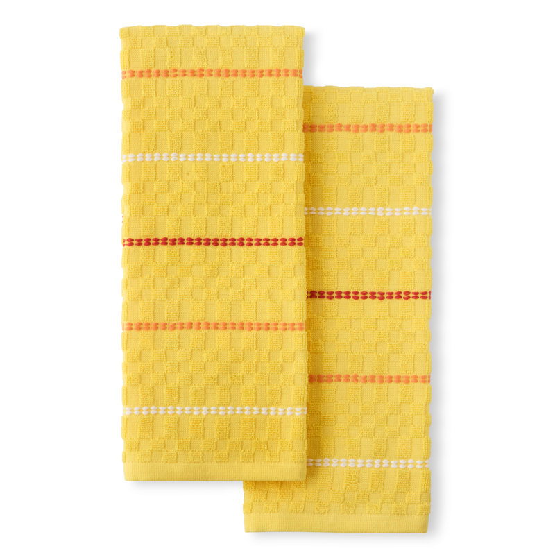 FIESTA Valencia Kitchen Towel Set, 16"x28", Sunflower Yellow, 52