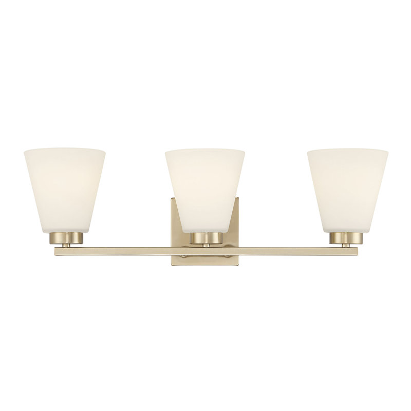Meuble-lavabo 3 lumières Amiia, H 7 po x l 22 po x P 6 po, Doré, Trois lumières