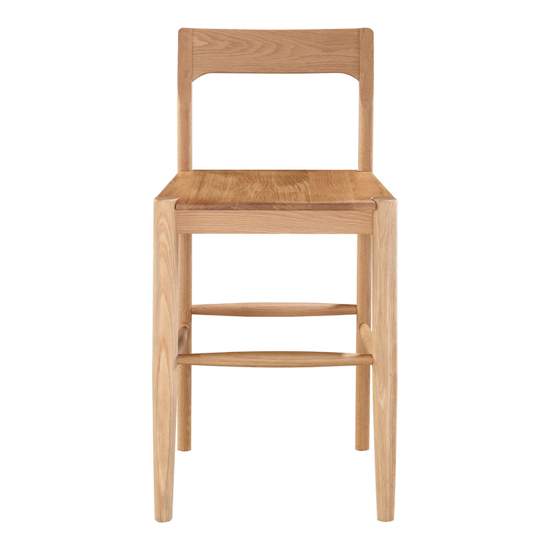 Tabouret de bar et de comptoir Krieger, Naturel, Tabouret de comptoir (siège d'une hauteur de 26 p