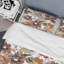 Brun floral - Ensemble de housse de couette floral - Polyester microfibre-1517875302