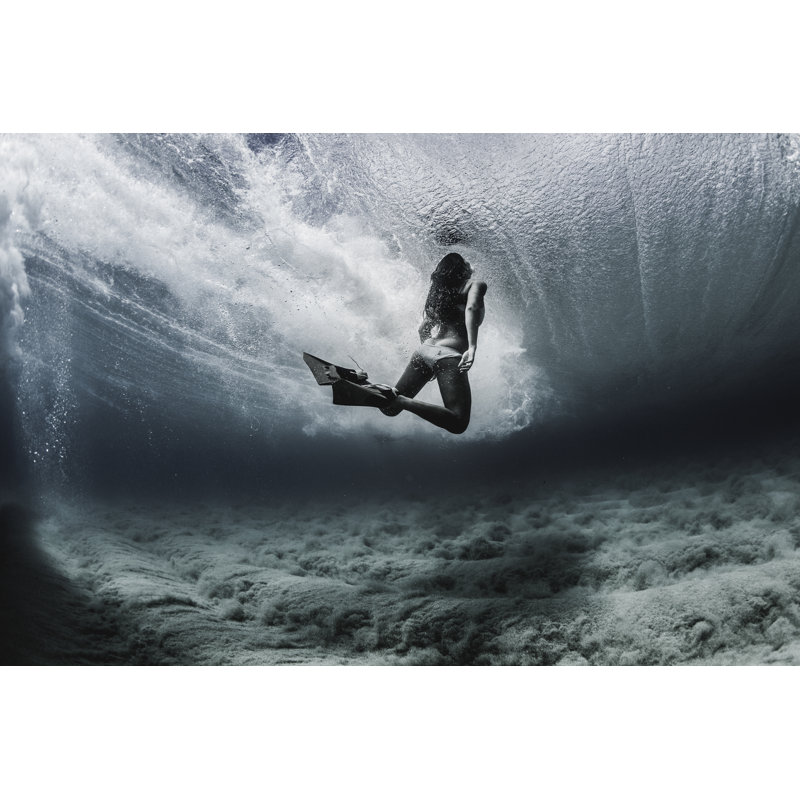 Girl Swimming Hawaii - Wrapped Canvas Print, 61cm H x 91cm W x 3.8cm D