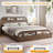 Bed Frame with Storage Headboard and Footboard, Low Platform Bed for Bedroom, No Box Spring Needed-1609652281-1609652293