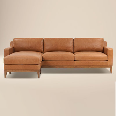 Canapé modulaire en cuir véritable 105,5 po Zyon