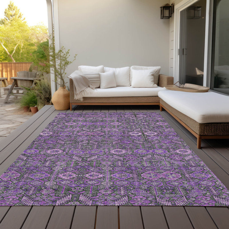 Jurnee Washable Floral Indoor / Outdoor Rug, Rectangle 10' x 14'