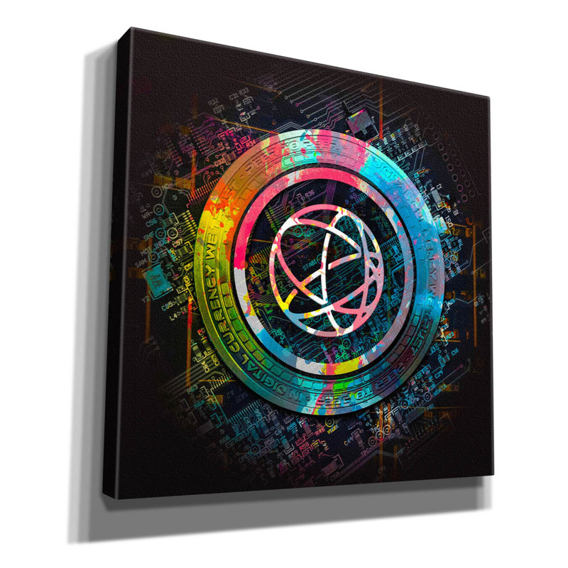 «Celestia Crypto Power», art mural sur toile, 18 po x 18 po, H 12 po x l 12 po x P 0,75 po