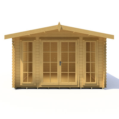 Epping 12 ft x 12 ft 28 mm Log Cabin Installed Including Base
