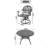 All-Weather Cast Aluminum Dining Set, Include Swivel Chairs And Round Table With Black Frame-508740357