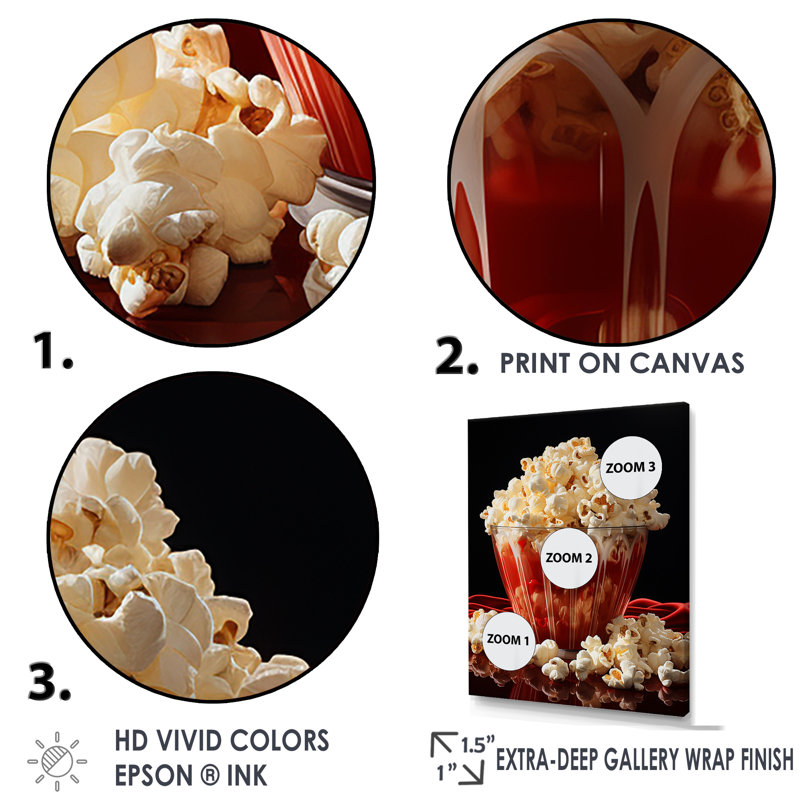 Popcorn ludique Popart - reproduction d'art sur toile_105823, H 32 po x l 16 po x P 1 po, Toile tendue